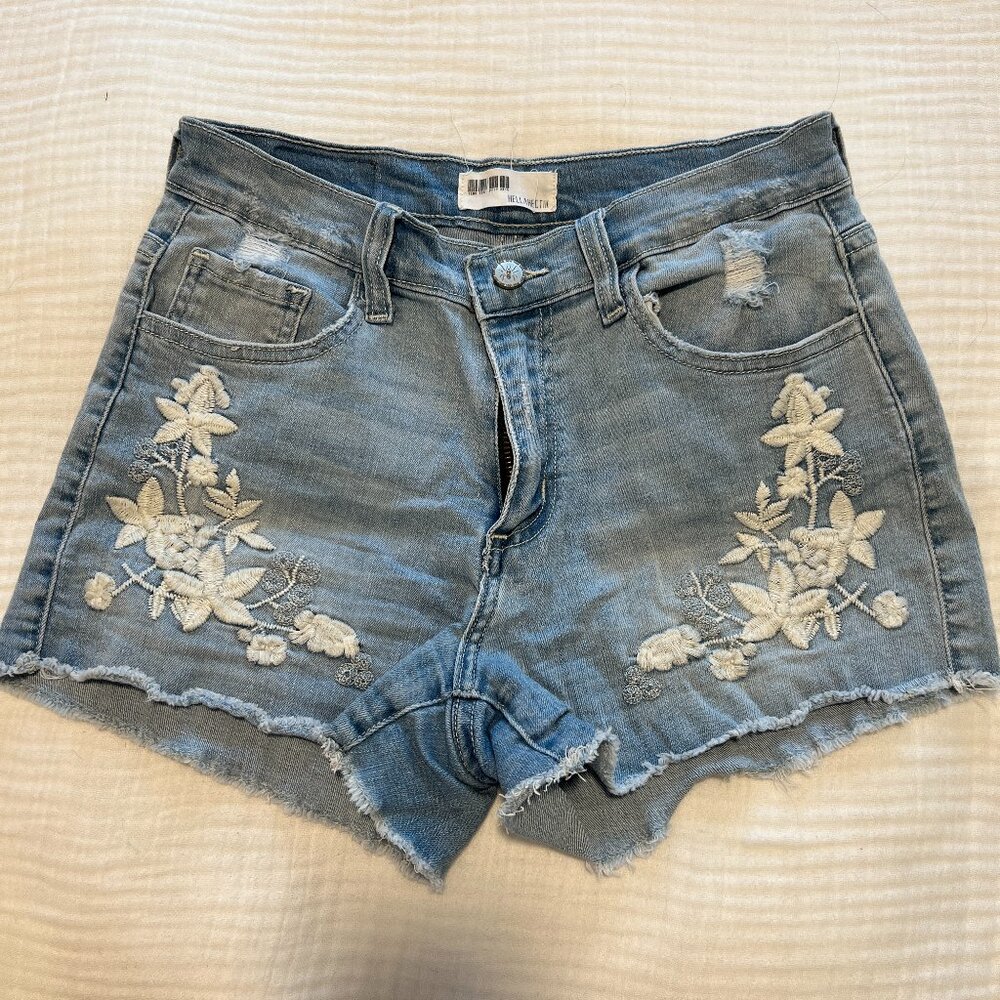 Floral Denim shorts